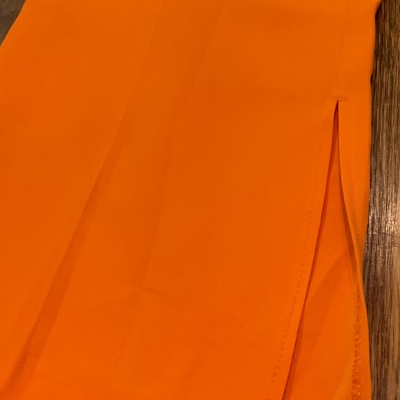 NWT Primark Sz 8 Orange dressy pants wide bottom with slit - Fabulous - Picture 14 of 15